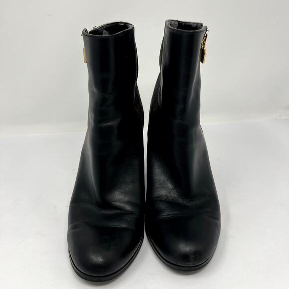 Michael Kors Britt Signature Logo Bootie Women 6M Black Leather Designer Fashion - Picture 8 of 12
